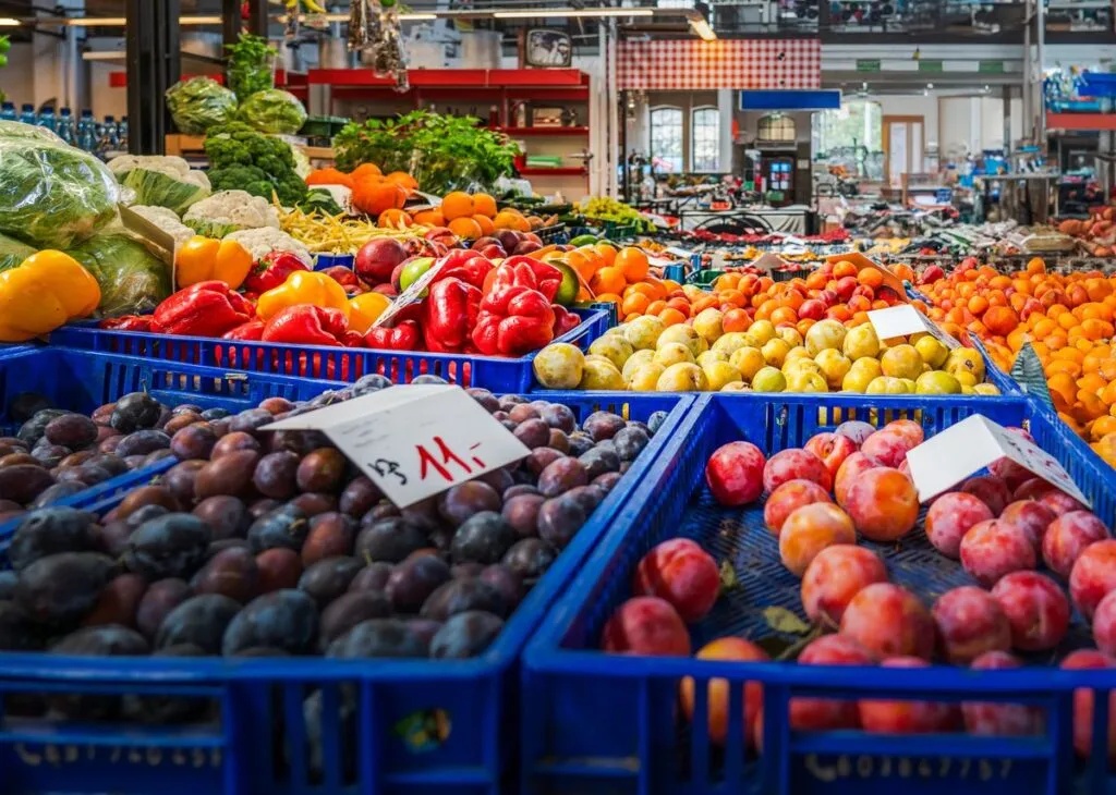 Farfurie echilibrata cu legume colorate, proteina slaba si carbohidrati complecsi