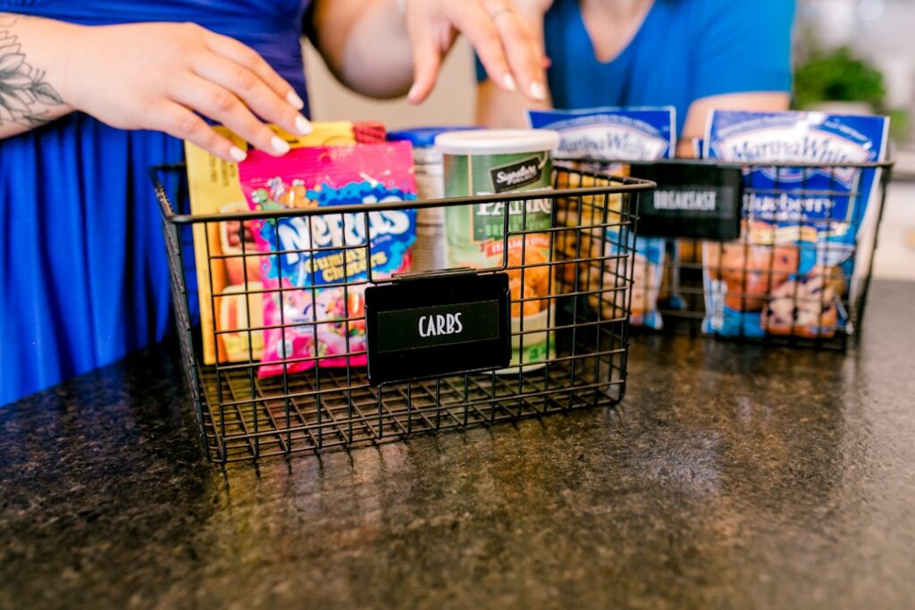 Photo organizing pantry
