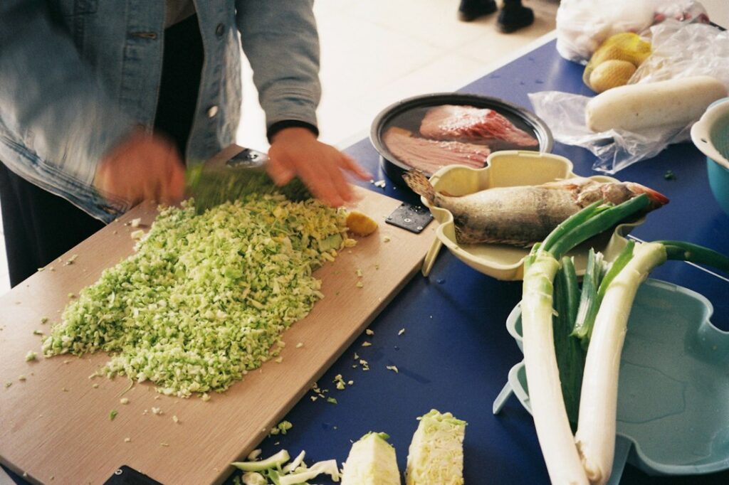 Photo cooking meat and fish